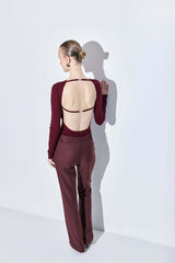 Knitted Open Back Buckled Top