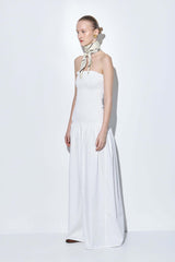 Shirred Strapless Maxi Dress