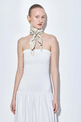 Shirred Strapless Maxi Dress