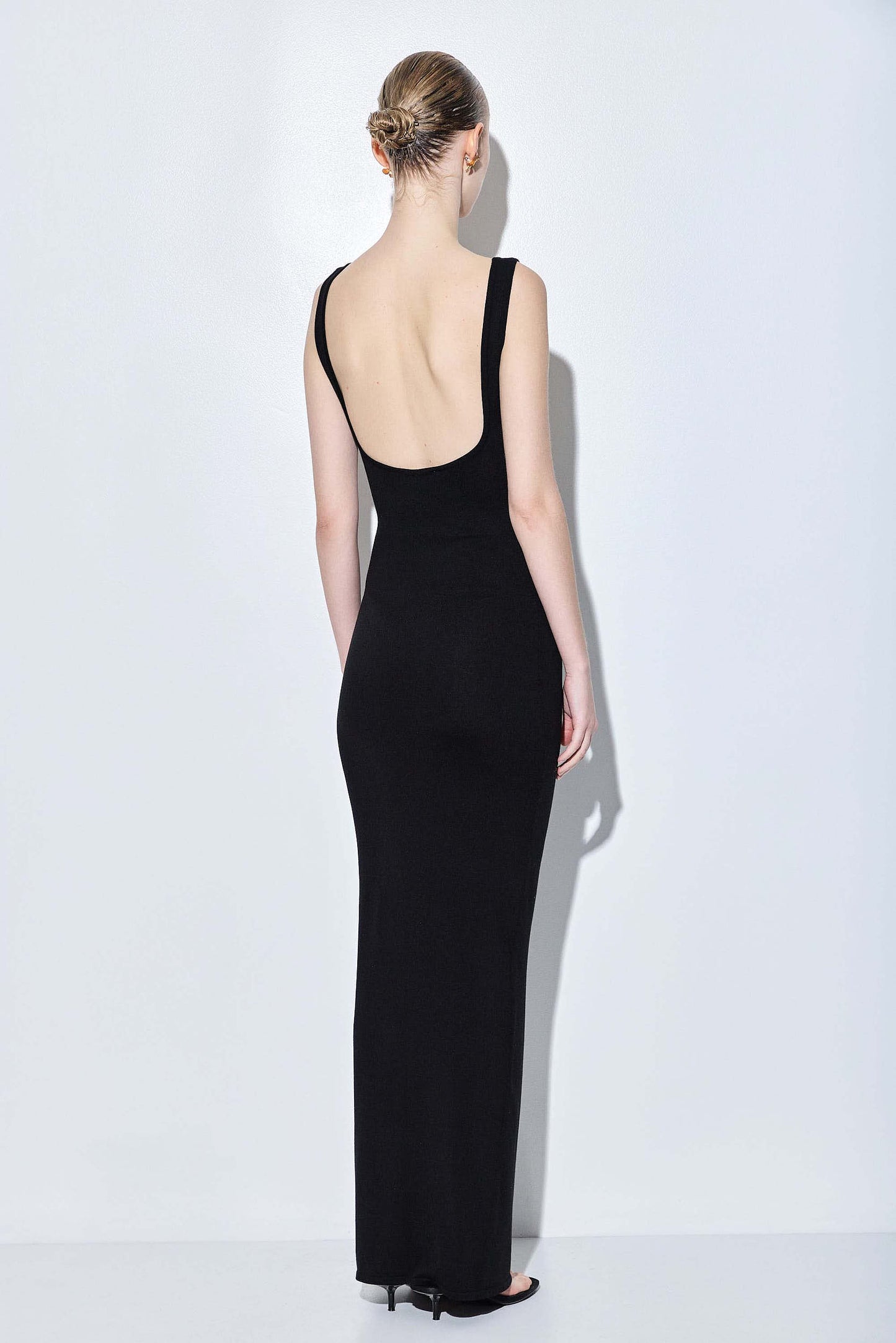 V Neck Buckle Maxi Dress