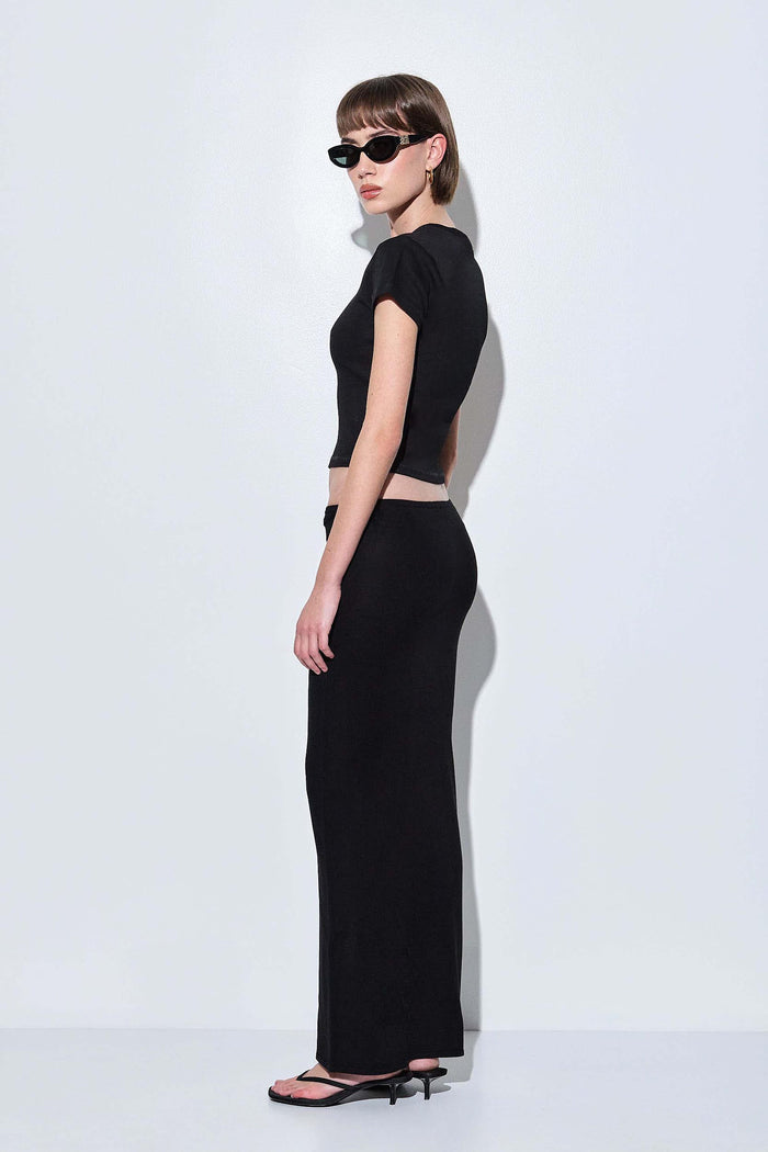 Knitted Buckle Maxi Skirt