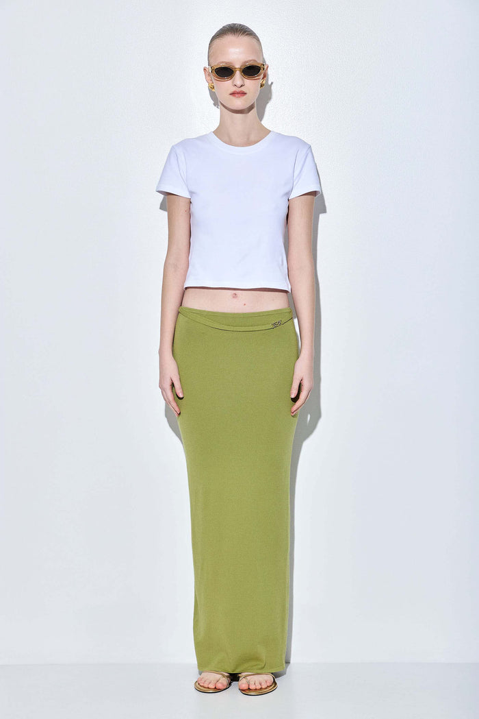 Knitted Buckle Maxi Skirt