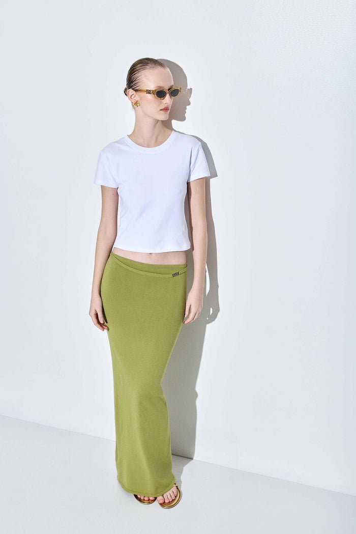 Knitted Buckle Maxi Skirt