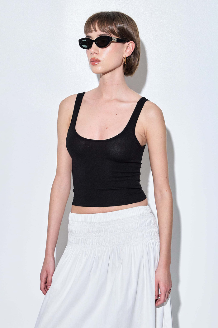 Deep Scoop Knitted Tank Top