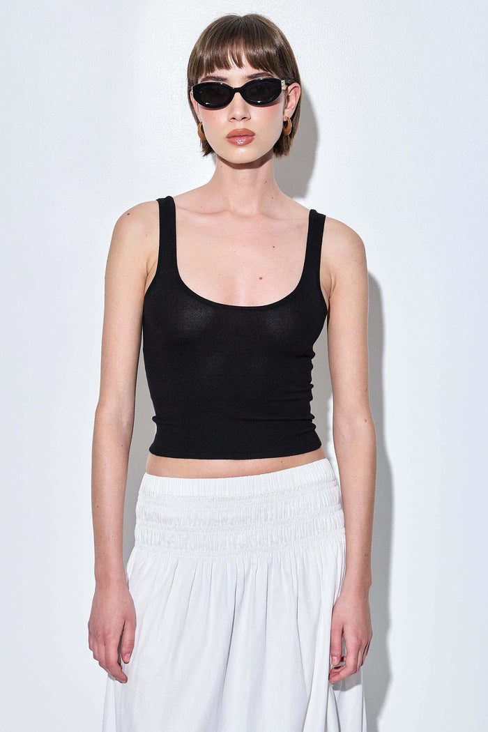 Deep Scoop Knitted Tank Top