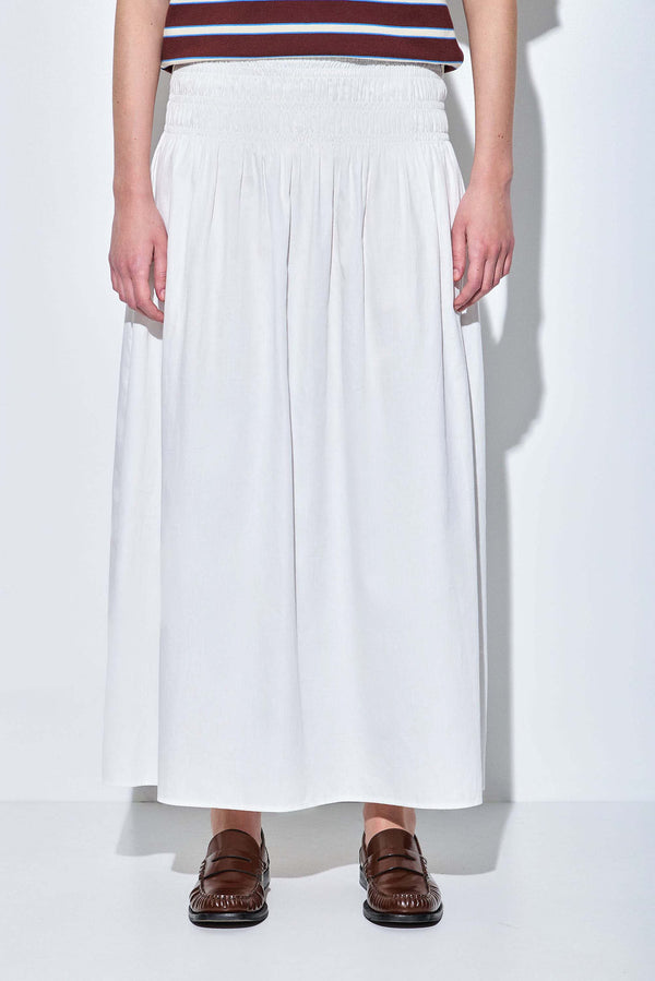 Shirred Waist Maxi Skirt