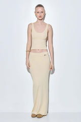 Knitted Buckle Maxi Skirt