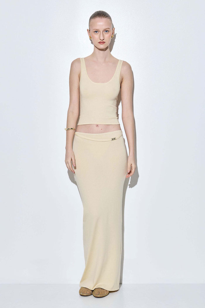 Knitted Buckle Maxi Skirt