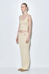 Knitted Buckle Maxi Skirt