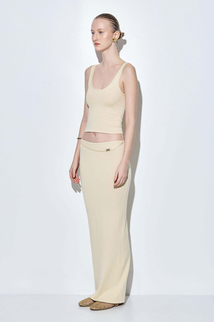 Knitted Buckle Maxi Skirt
