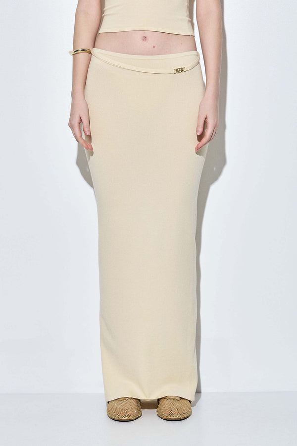 Knitted Buckle Maxi Skirt
