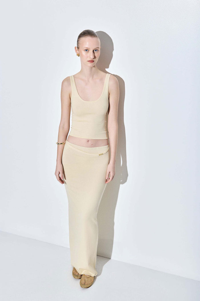 Knitted Buckle Maxi Skirt