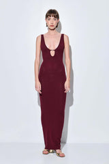 V Neck Buckle Maxi Dress