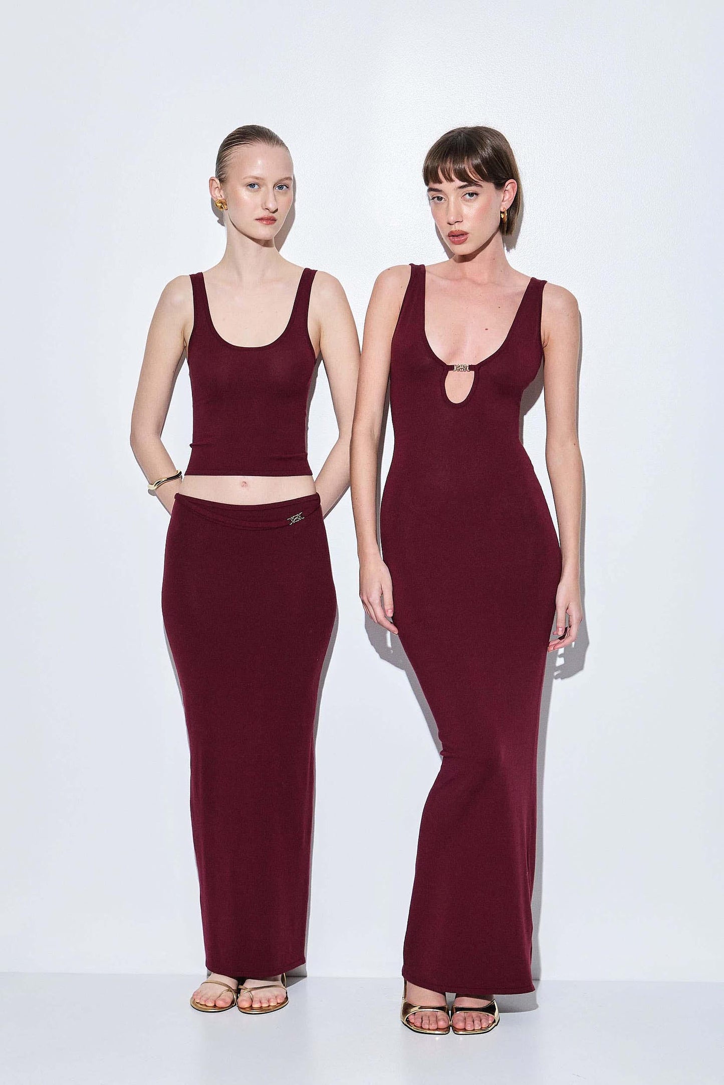 V Neck Buckle Maxi Dress