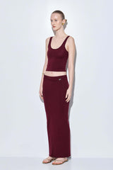 Knitted Buckle Maxi Skirt