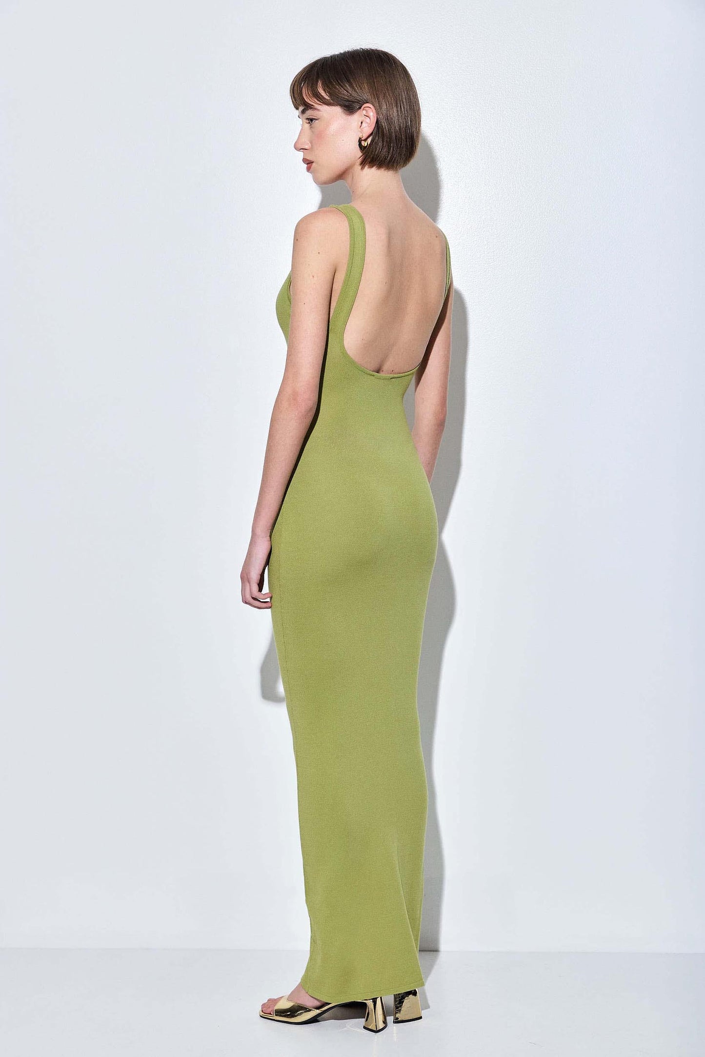 V Neck Buckle Maxi Dress