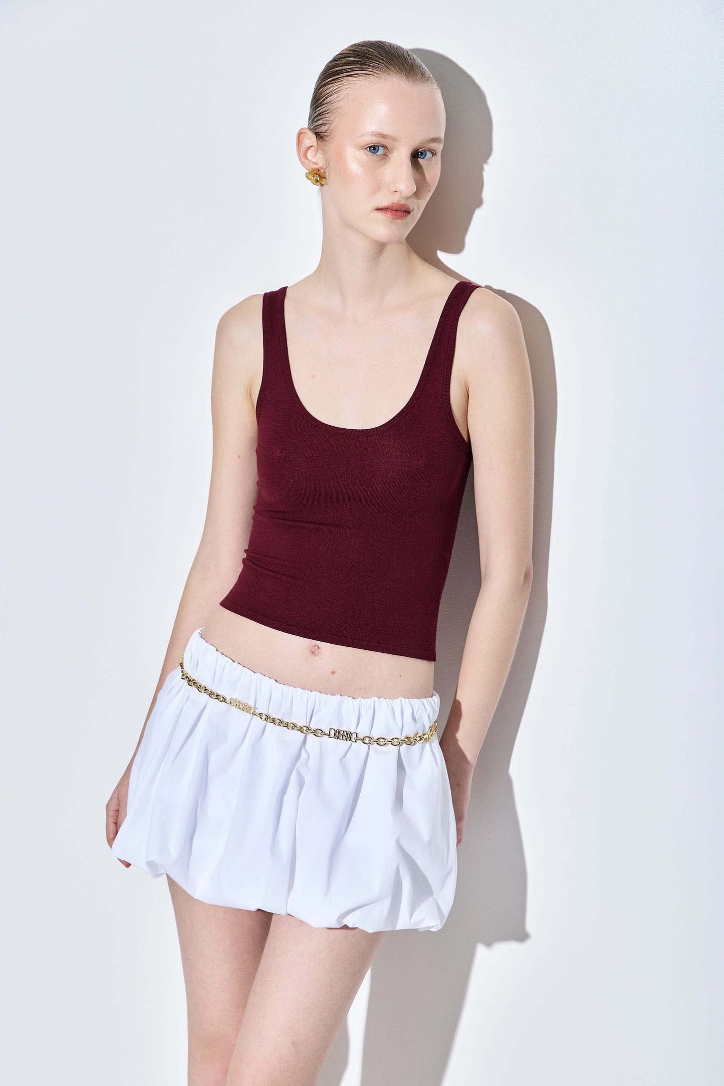 Deep Scoop Knitted Tank Top