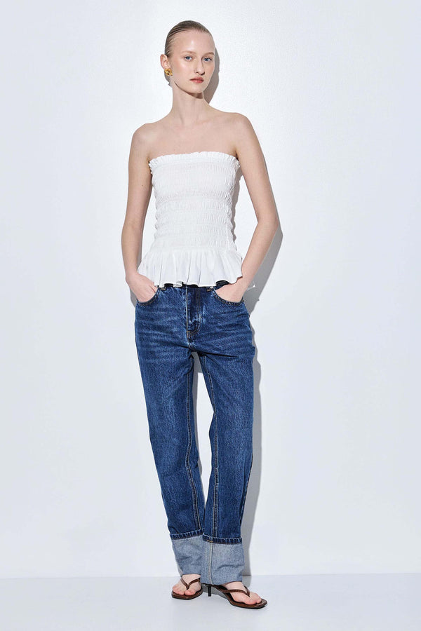Strapless Shirred Top