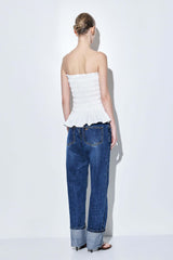 Strapless Shirred Top