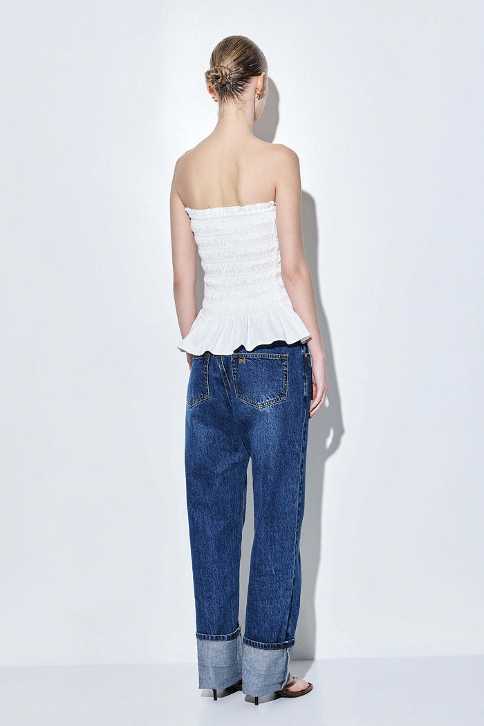 Strapless Shirred Top