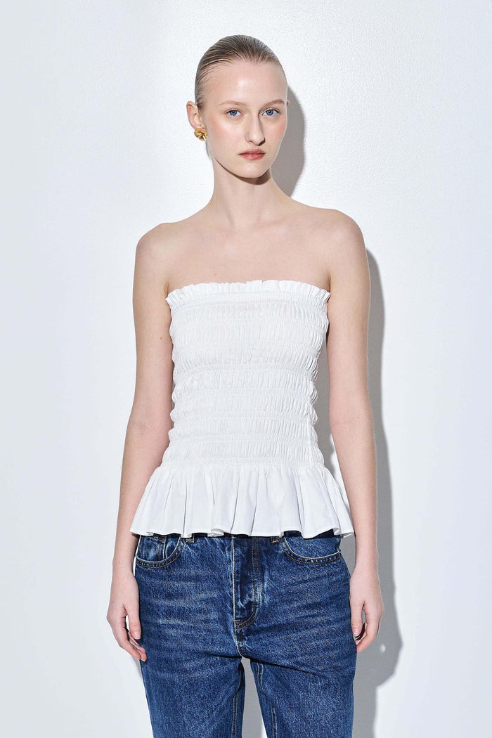 Strapless Shirred Top