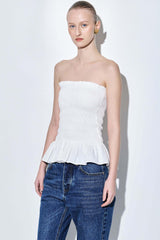 Strapless Shirred Top