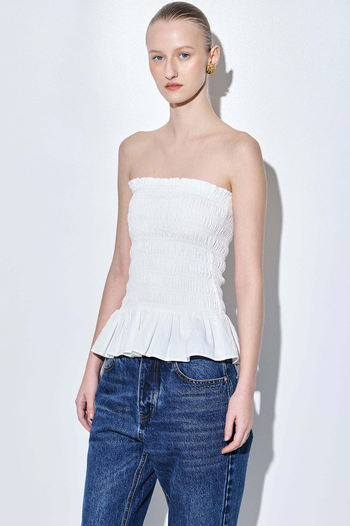 Strapless Shirred Top
