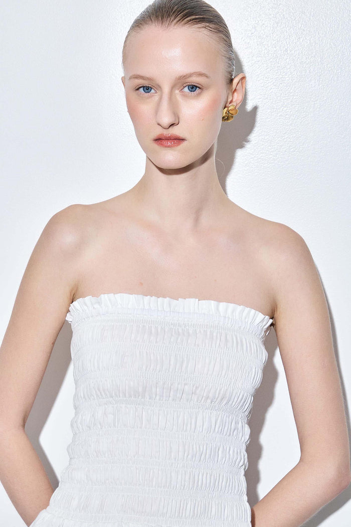 Strapless Shirred Top