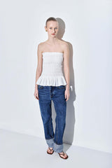 Strapless Shirred Top