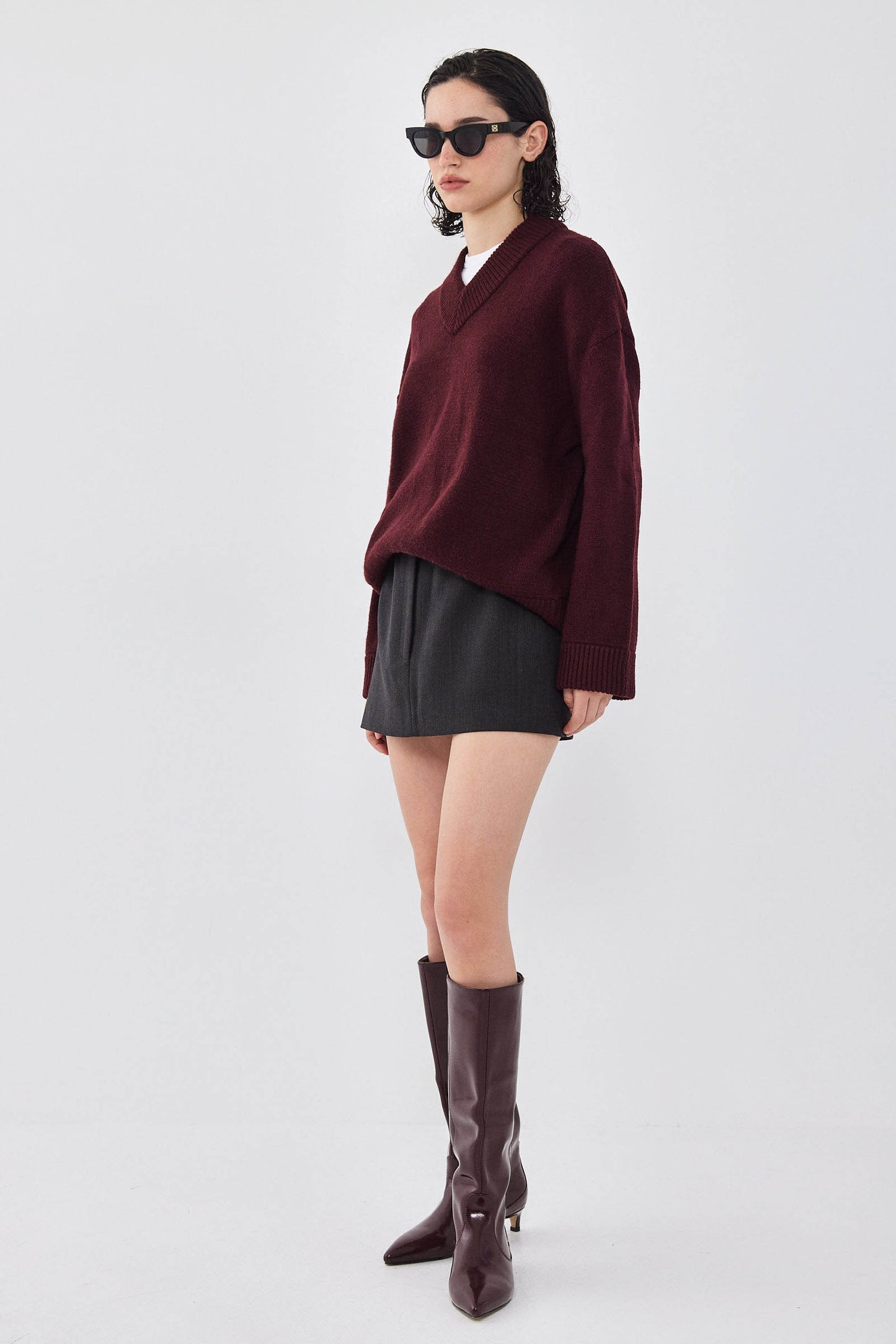 V Neck Oversized Jumper - Dé Rococo