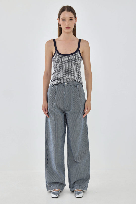 Drill Cotton Wide Leg Pants - Dé Rococo