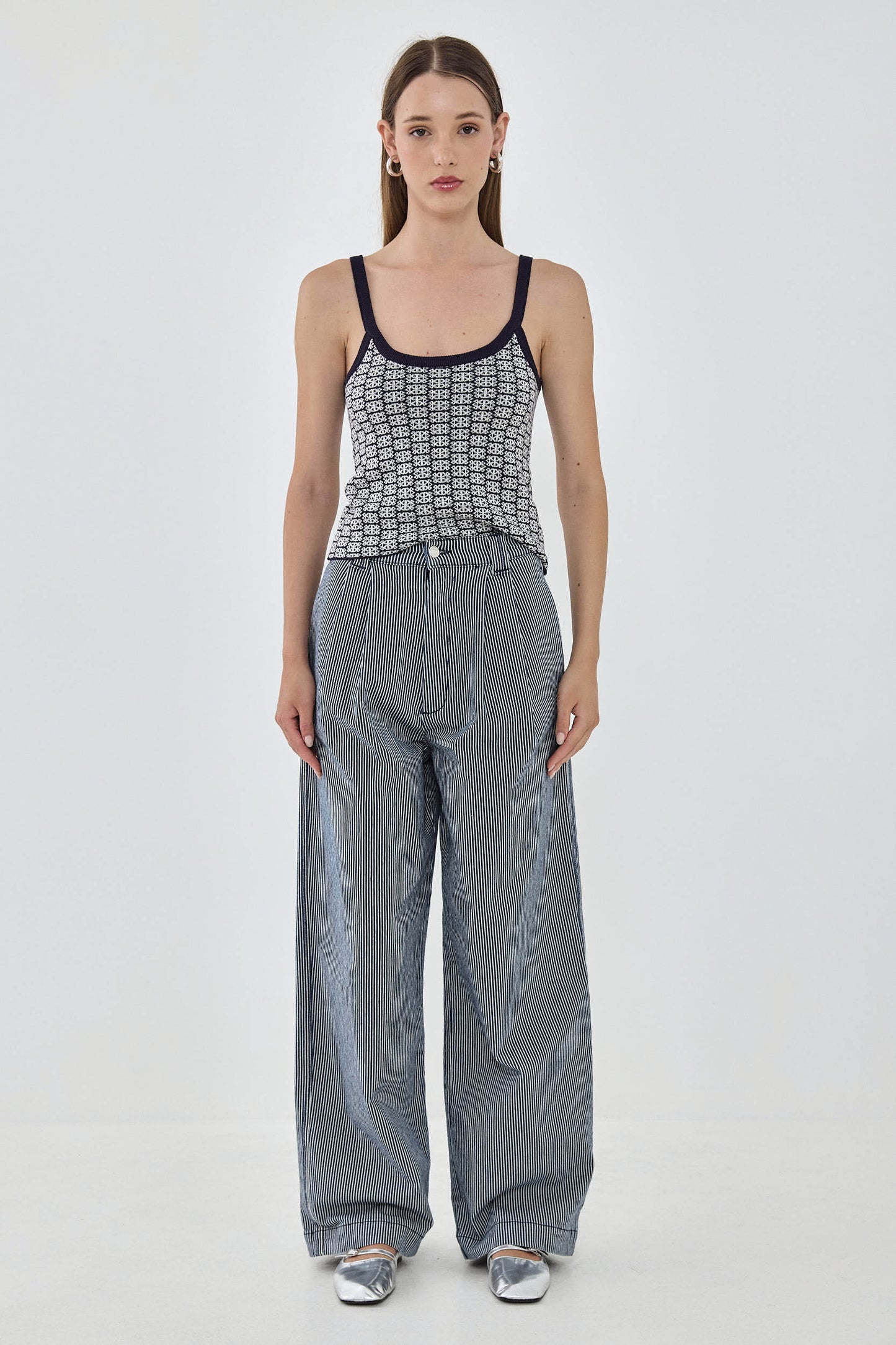 Drill Cotton Wide Leg Pants - Dé Rococo