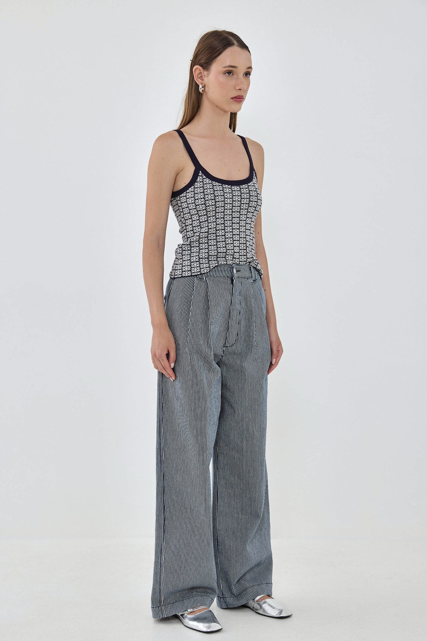 Drill Cotton Wide Leg Pants - Dé Rococo