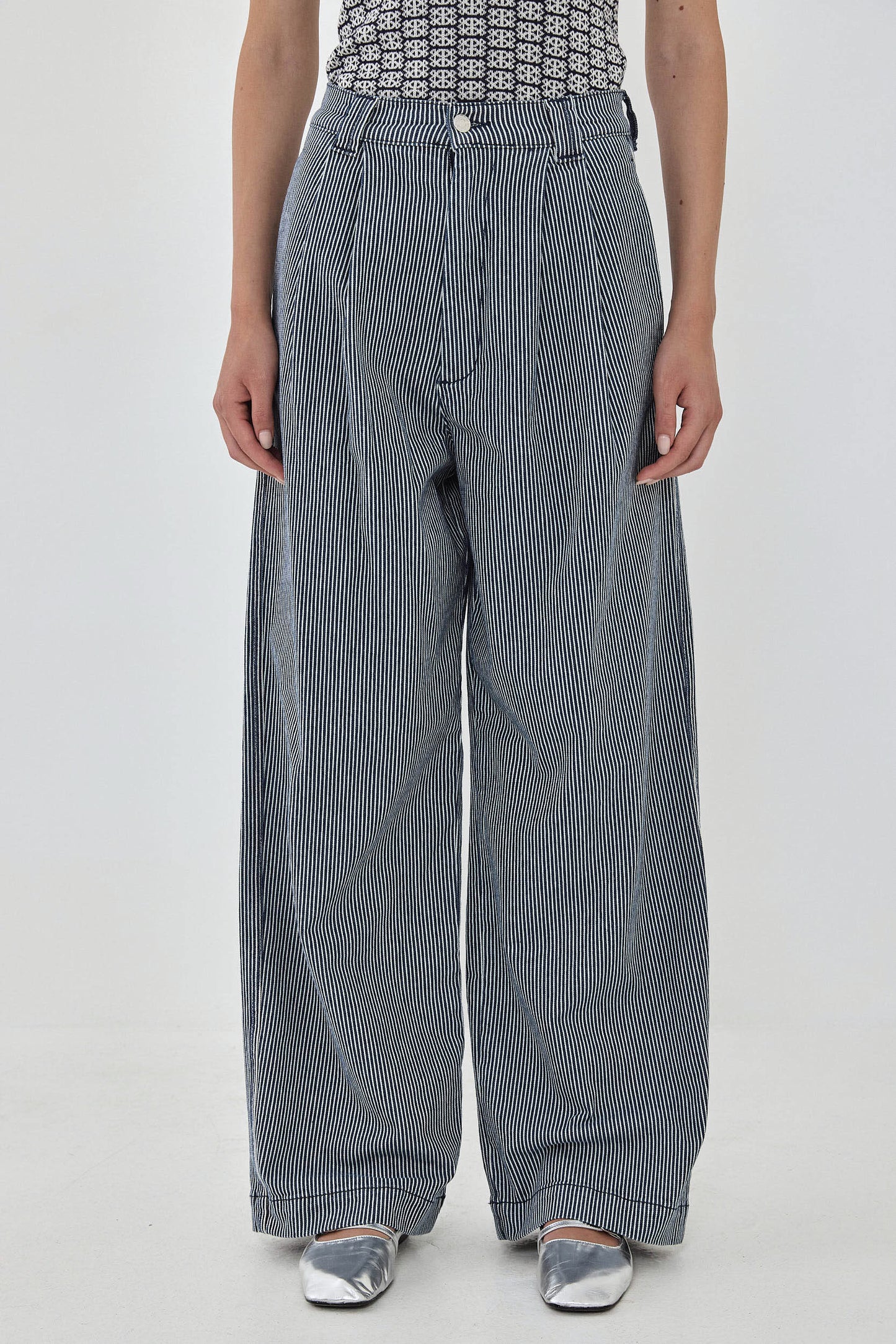 Drill Cotton Wide Leg Pants - Dé Rococo