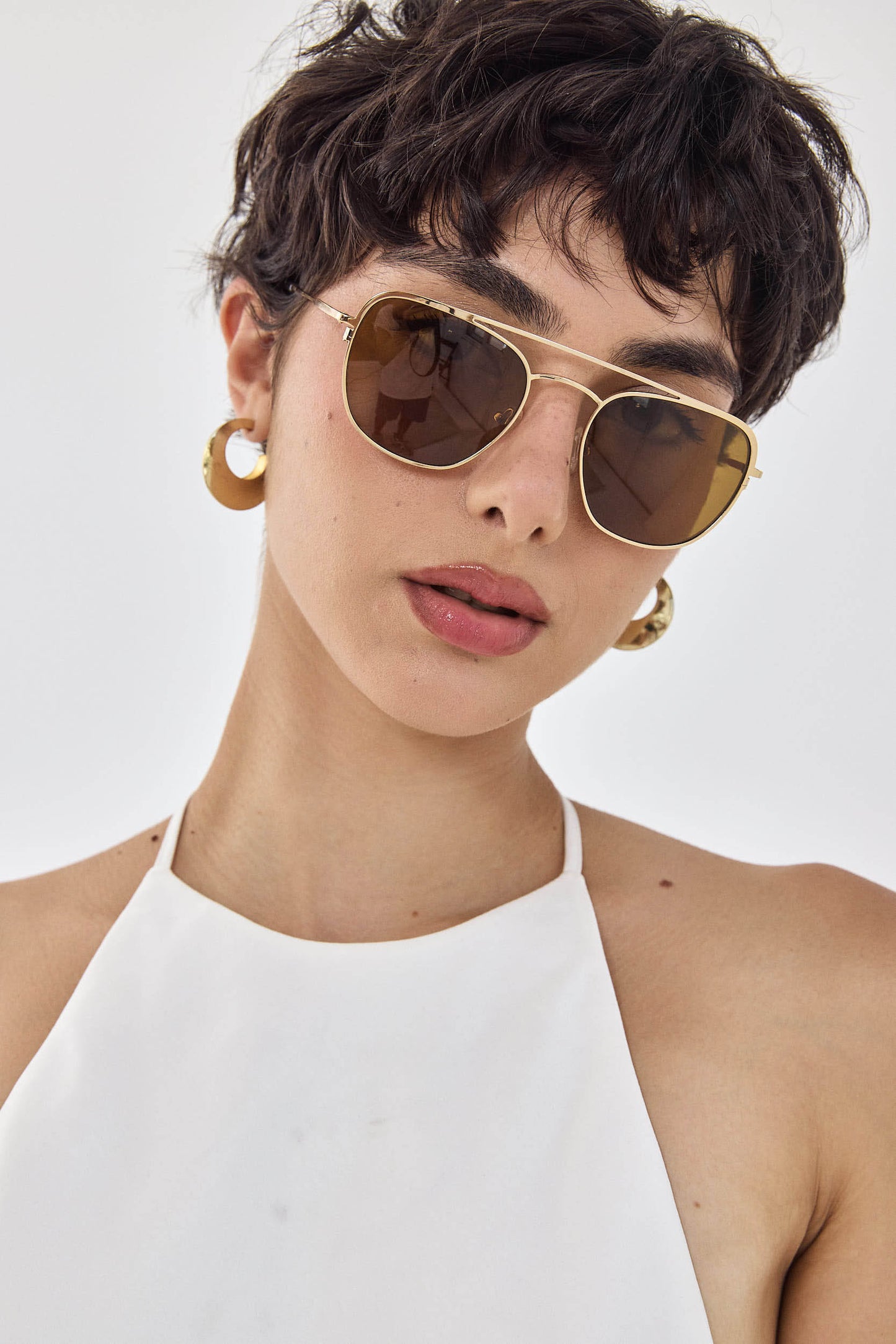 Satin Collared Tank Top