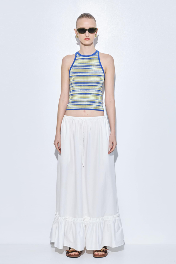 Ribbed Crew Neck Tank Top
