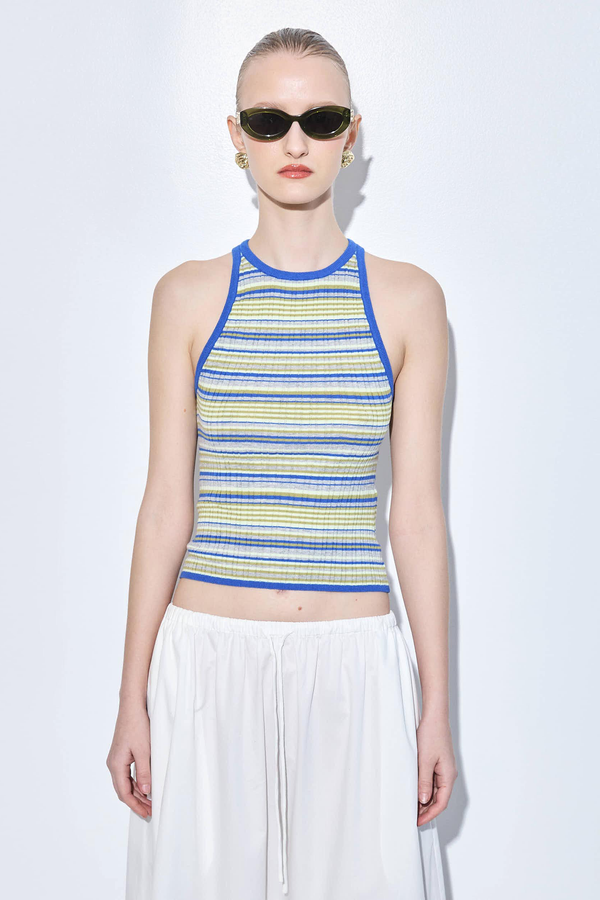 Ribbed Crew Neck Tank Top