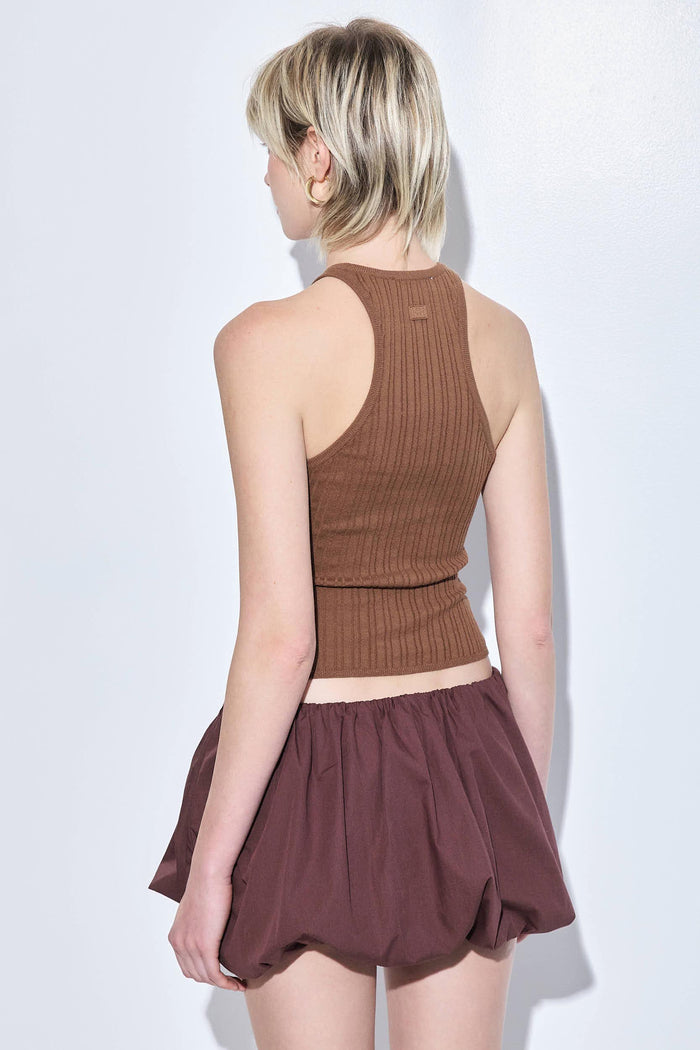 Ribbed Crew Neck Tank Top