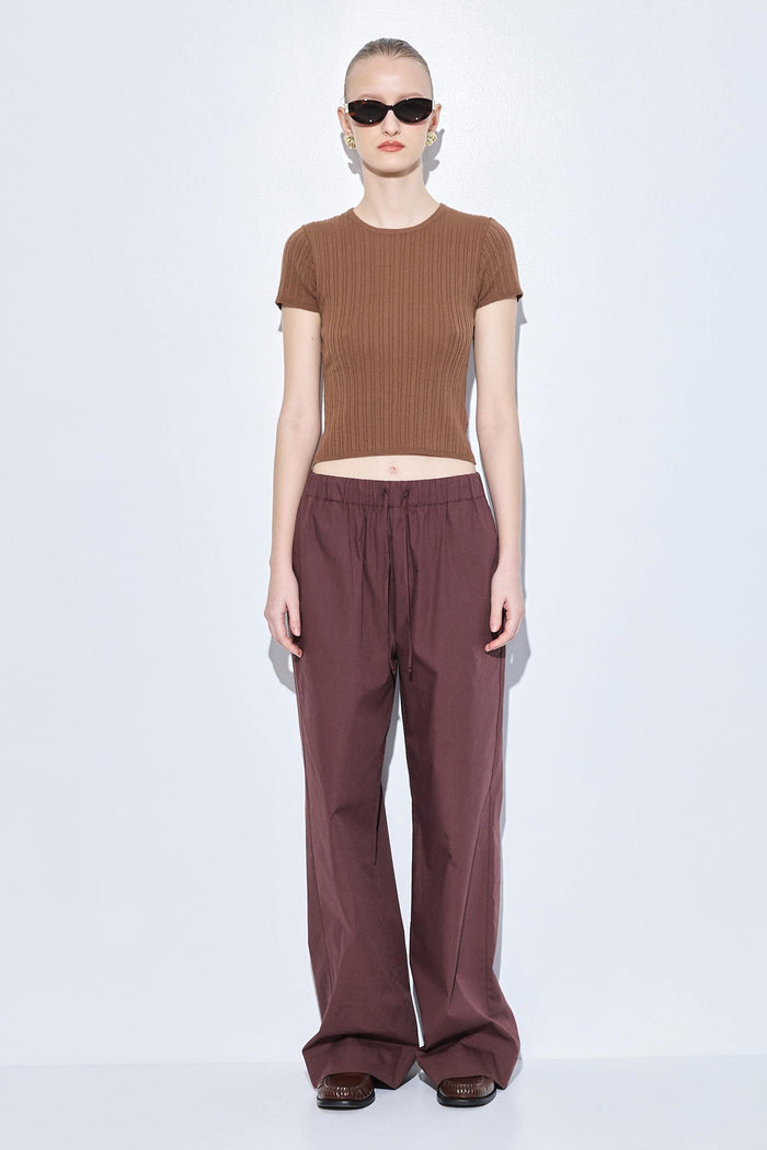 Ribbed Crew Neck Tee