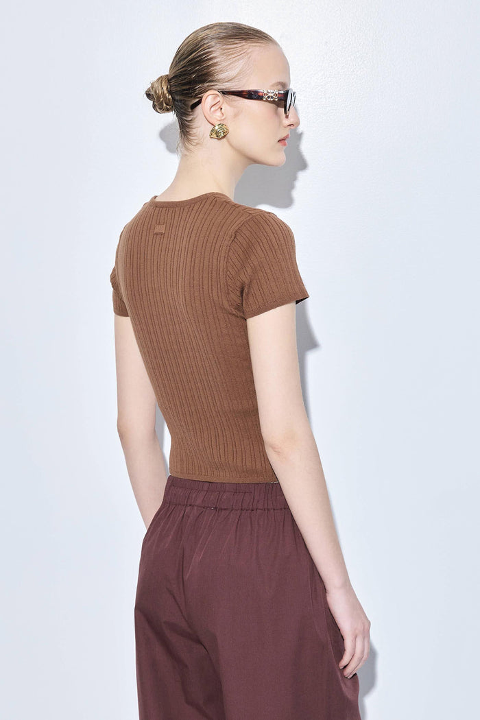 Ribbed Crew Neck Tee