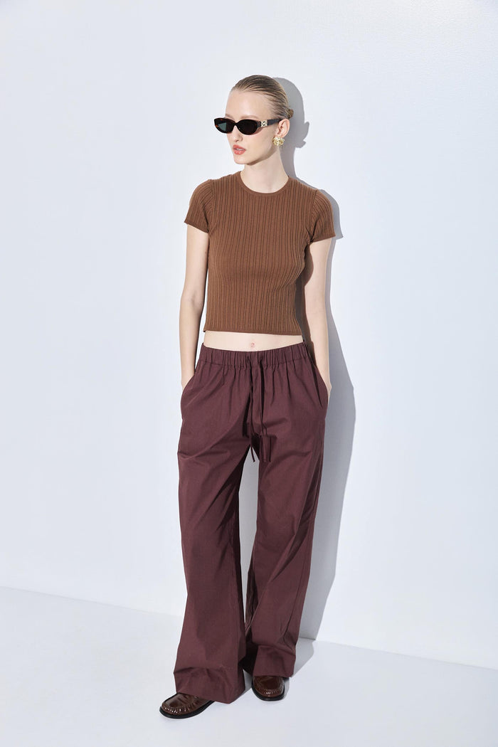 Ribbed Crew Neck Tee