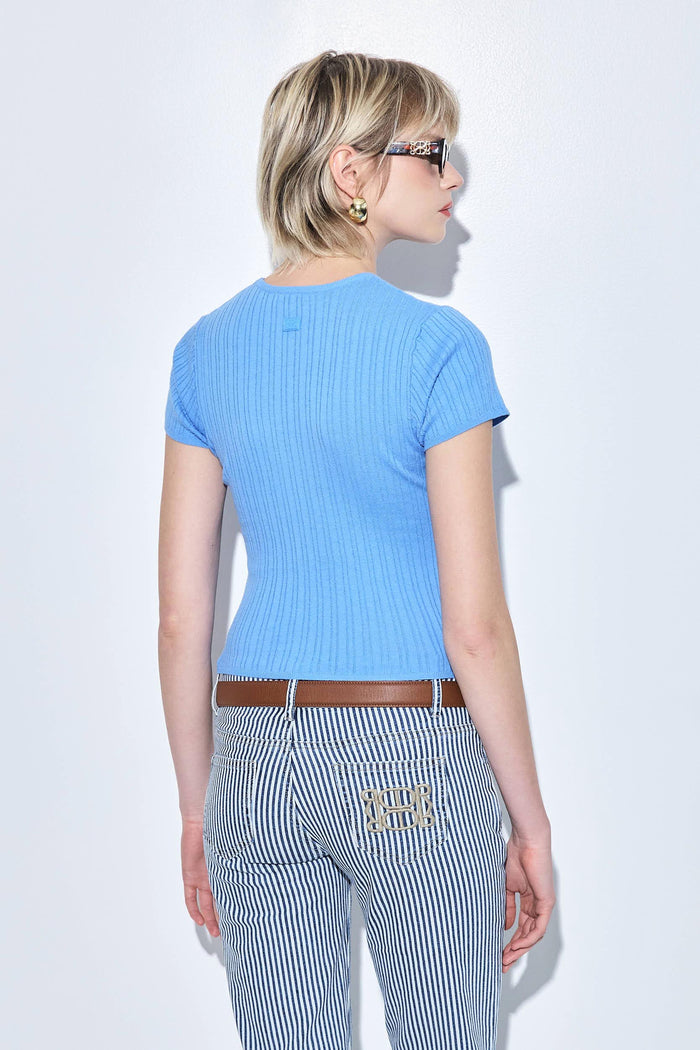 Ribbed Crew Neck Tee