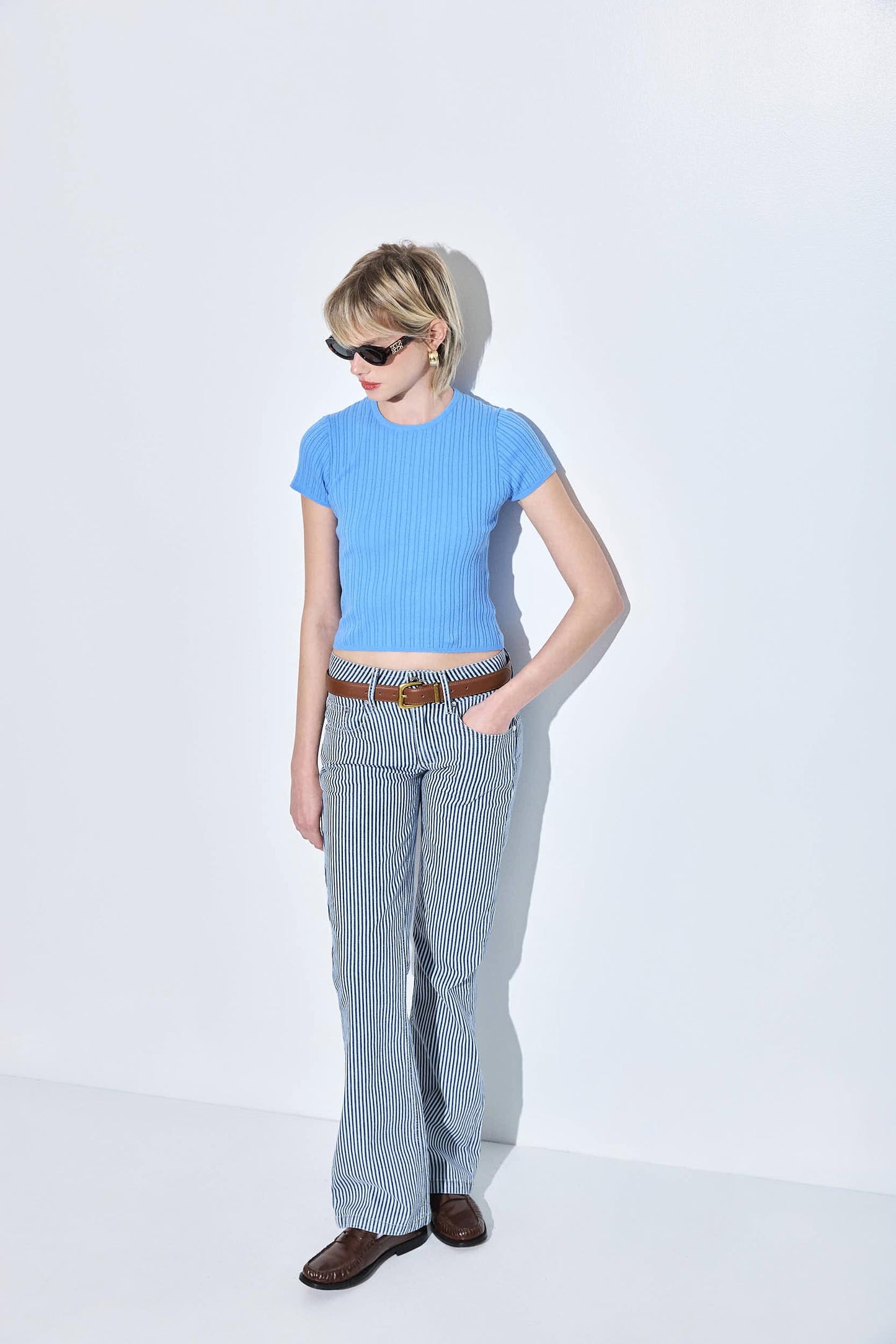 Ribbed Crew Neck Tee