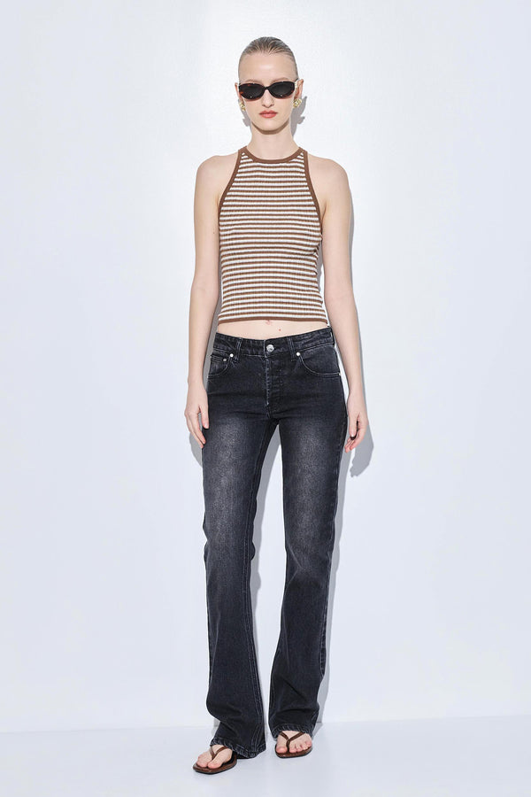 Ribbed Crew Neck Tank Top