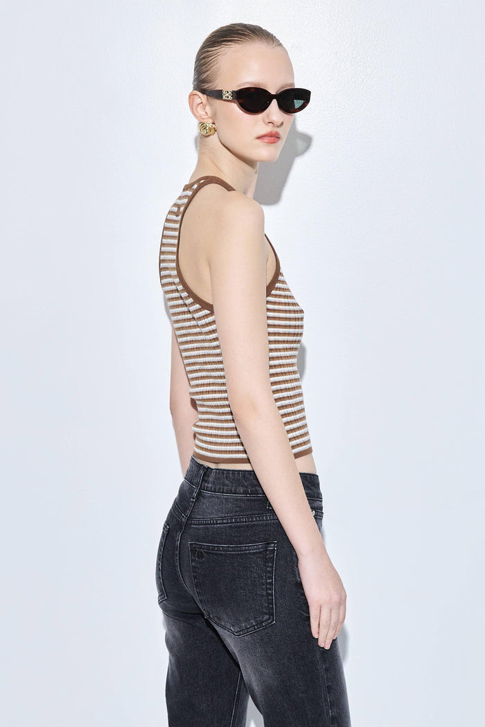 Ribbed Crew Neck Tank Top