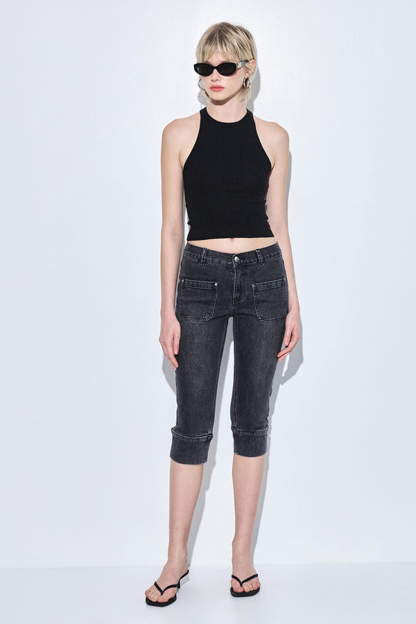 Ribbed Crew Neck Tank Top