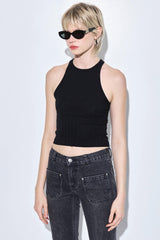 Ribbed Crew Neck Tank Top
