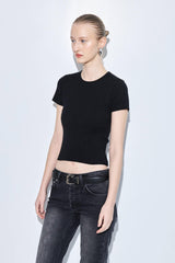 Ribbed Crew Neck Tee