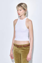 Ribbed Crew Neck Tank Top