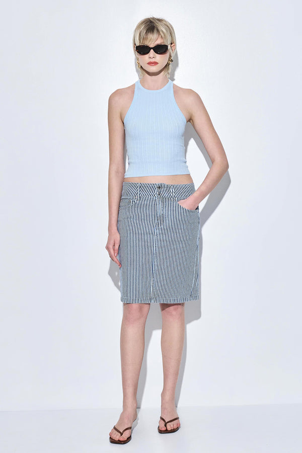 Ribbed Crew Neck Tank Top